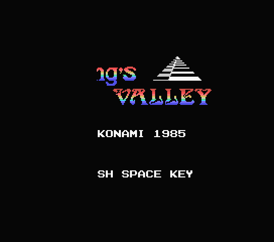 King's Valley title screen for MSX